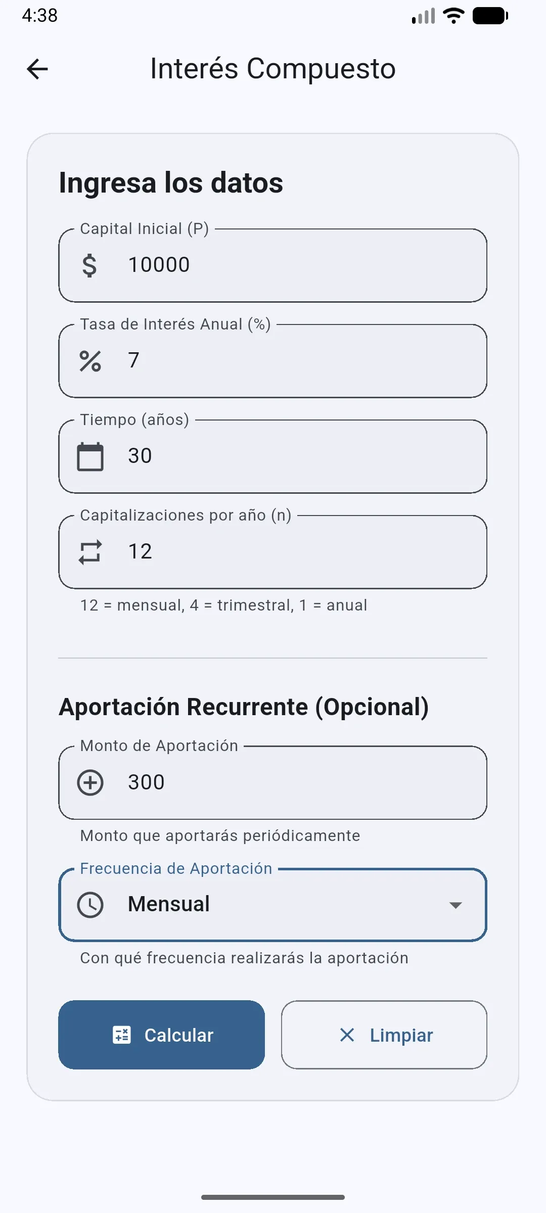 Calculadora Financiera screenshot 3